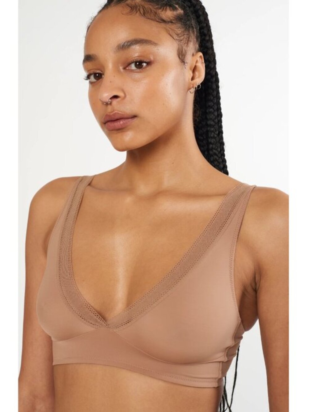ELSE Nano Soft Cup Plunge Bralette Bronze 36C $110